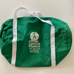 Vintage duffle gym bag 80s green white